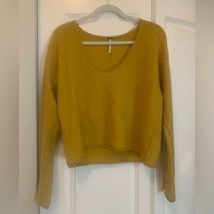 Free People Yellow Cashmere Sweater, Size S